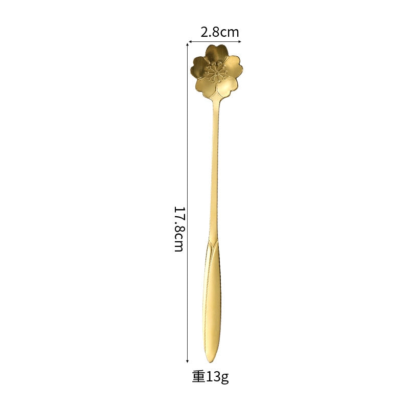 Casual Flower Stainless Steel Spoon 1 Piece