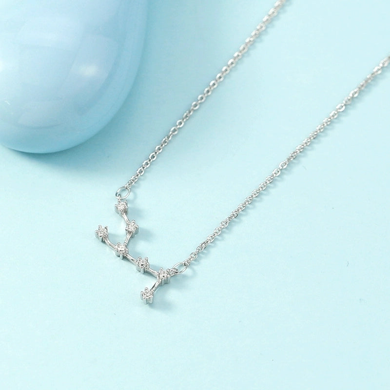 Minimalist Constellation Copper Plating Inlay Zircon Necklace