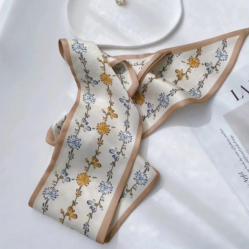 Women's Elegant Printing Polyester Silk Scarf