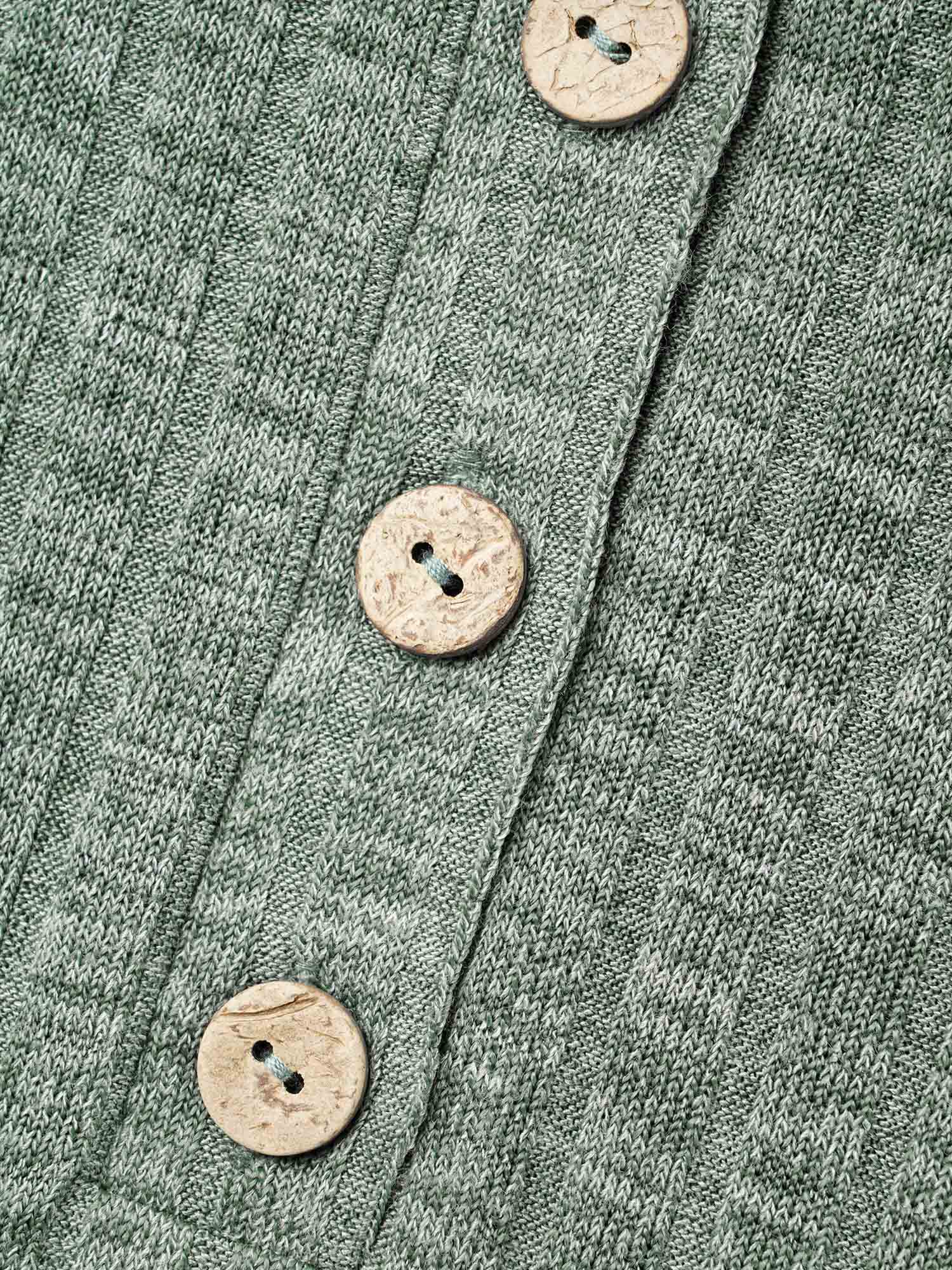 Stretchy Textured Button Half Sleeve T-Shirt