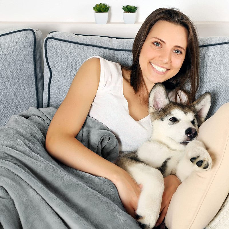 Waterproof Pet Blanket Soft Plush Fur-Machine Washable