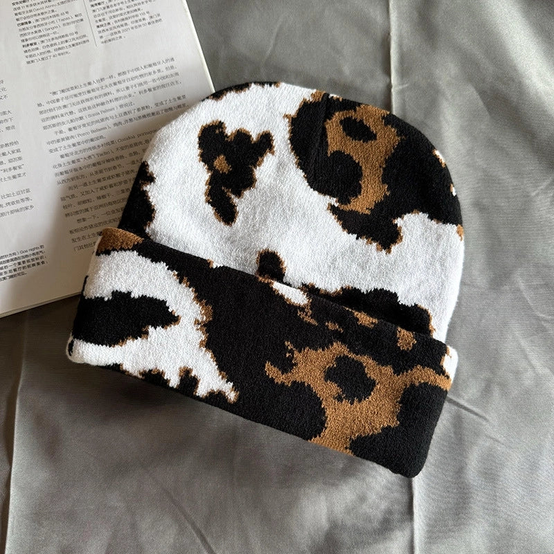 Women's Streetwear Leopard Eaveless Wool Cap