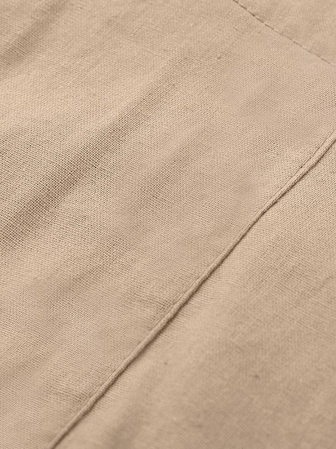 Solid Color V-Neck Long Sleeve Shirt