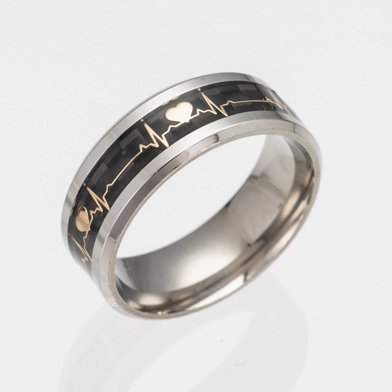 Fashion Letter Titanium Steel Other Stoving Varnish Stainless Steel Rings