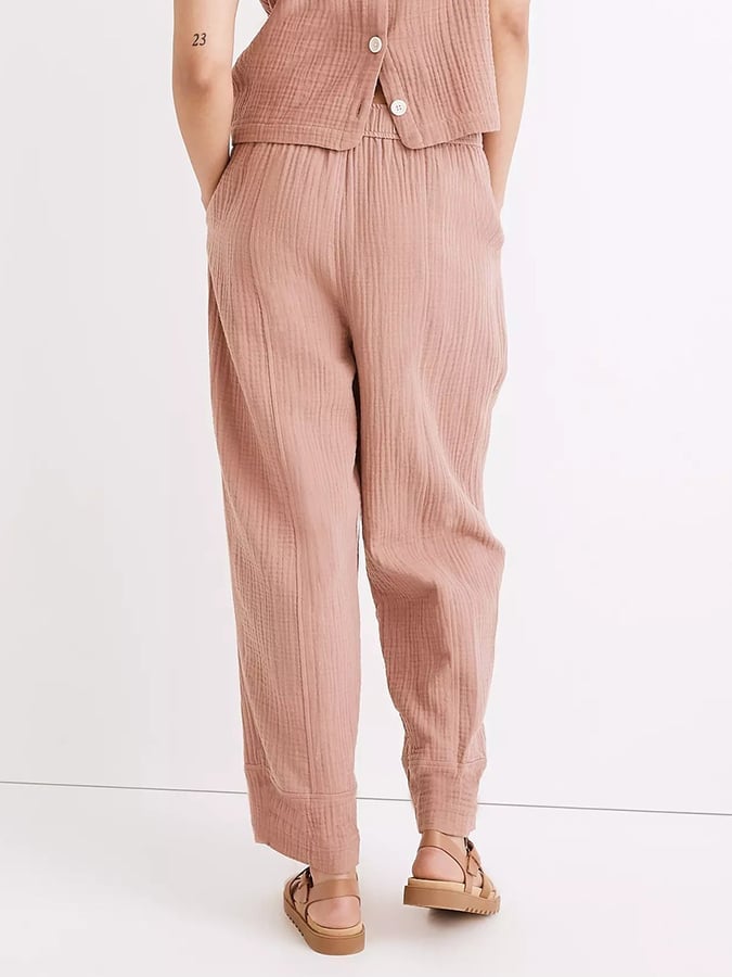 Women's Casual Solid Color Elastic Waist Cotton Linen Pants