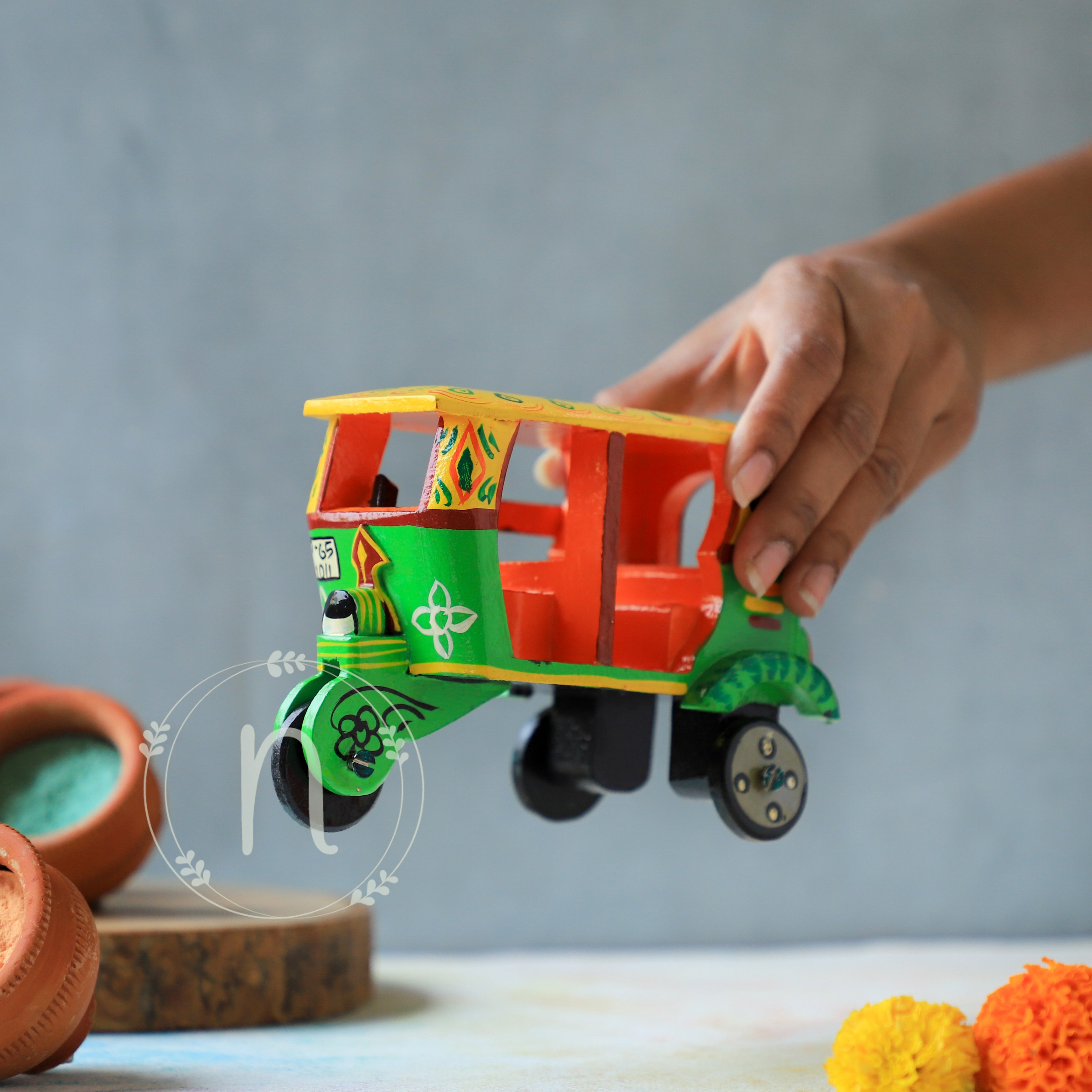 Wooden Auto Rickshaw