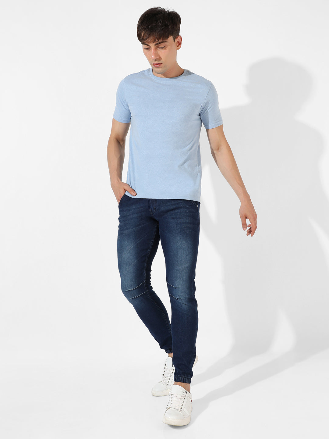Cinched Hem Denim Jeans