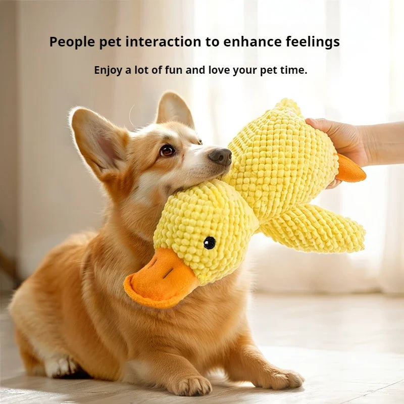Plush Duck Dog Toy – Soft & Squeaky Comfort Companion