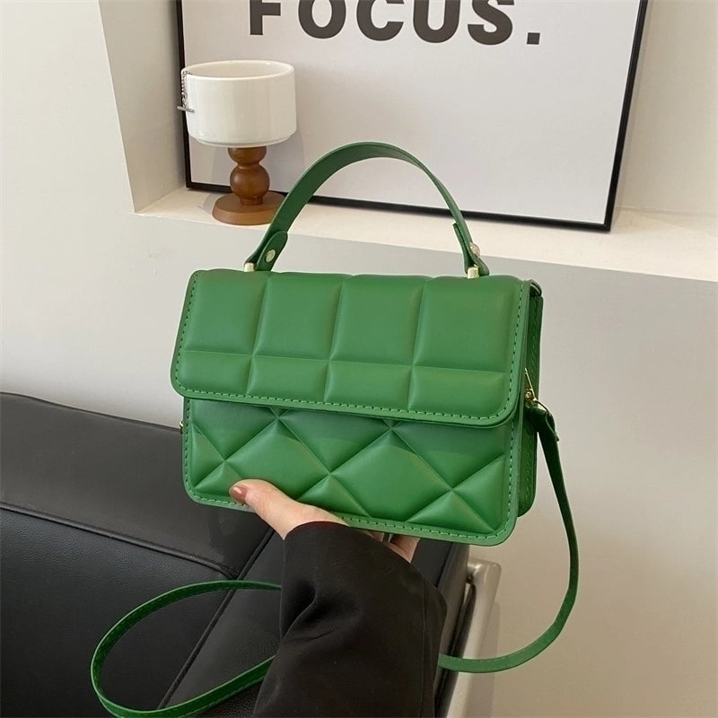 Women's Pu Leather Solid Color Classic Style Flip Cover Handbag