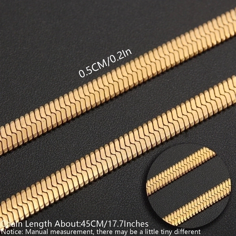 Minimalist Solid Color 304 Stainless Steel White Gold Plated Gold Plated Chain Necklace