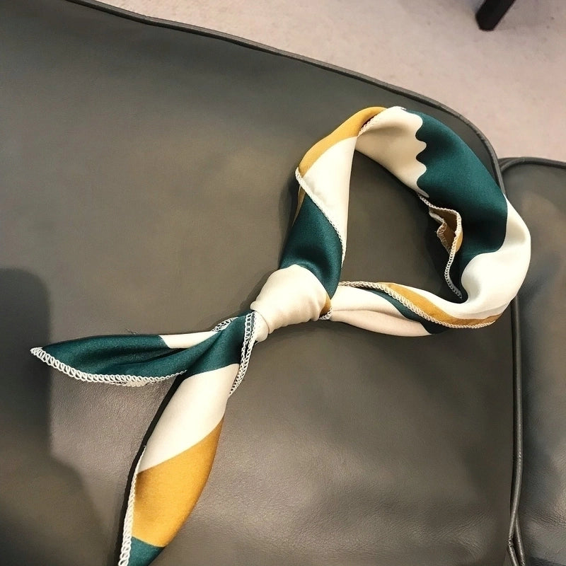Women's Minimalist Color Block Polyester Silk Scarf