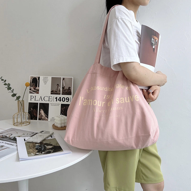 Women's Fashion Letter Canvas Shopping Bags