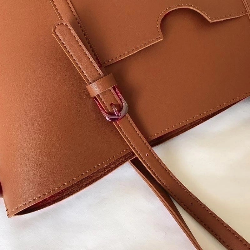 Large Pu Leather Vintage Style Tote Bag Shoulder Bag