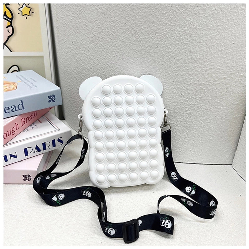Women's Medium Silica Gel Animal Cute Round Zipper Crossbody Bag