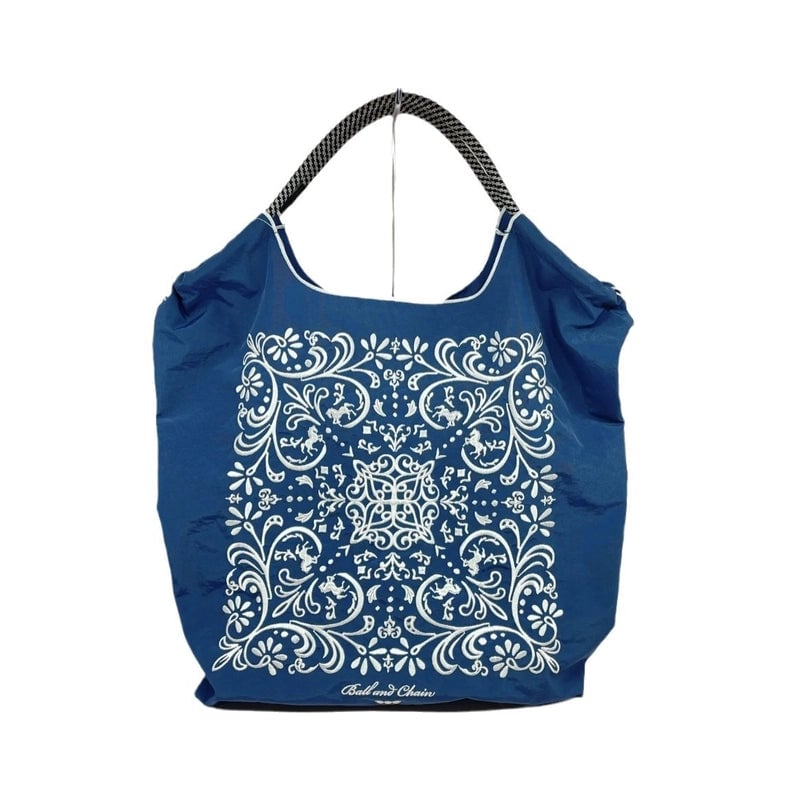 Women's Vintage Style Printing Flower Nylon Shopping Bags