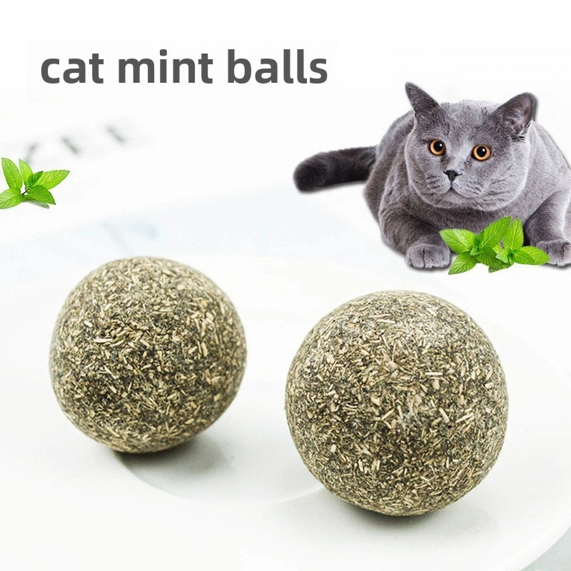 New Cat Mint Ball Cat Feather Toy Ball Cat Teeth Cleaning Molars Hair Removal Ball Cat Grass
