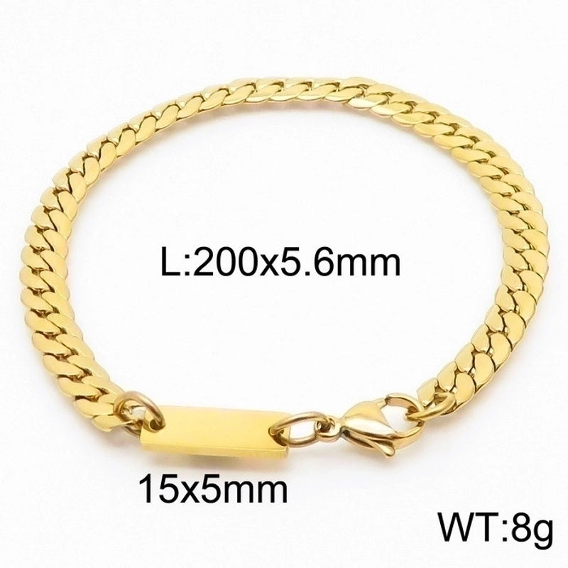 Jewelry Minimalist Geometric Stainless Steel 18K Gold Plated Bracelets Necklace