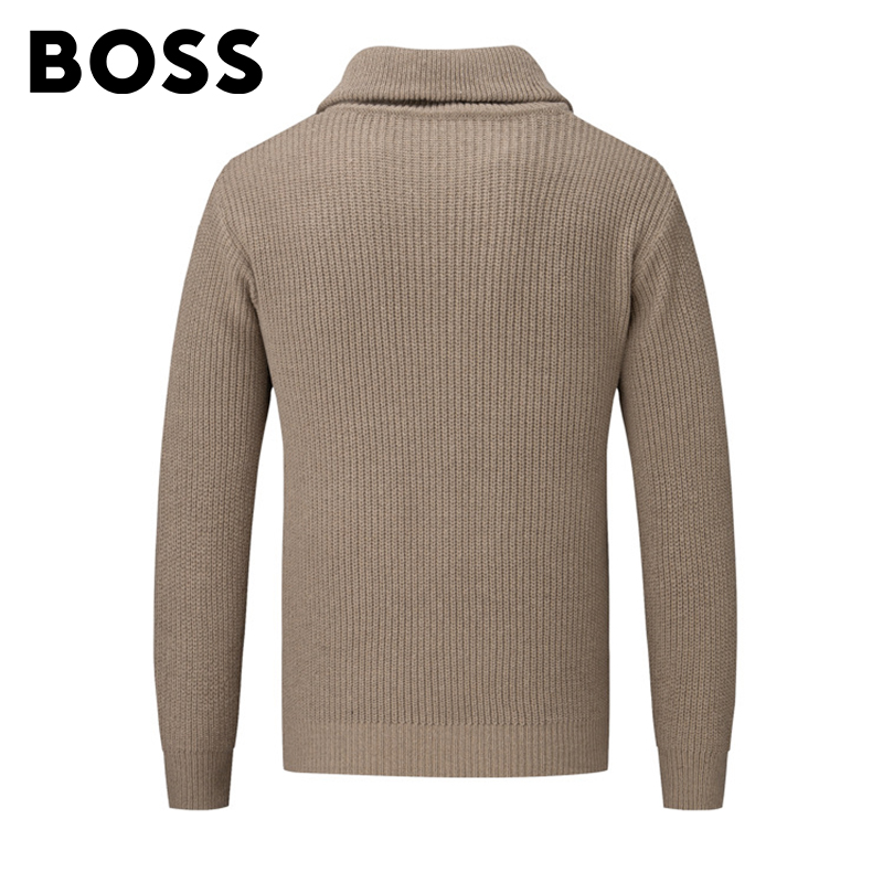 BOSS Men-s Half Zip Turtleneck Sweater