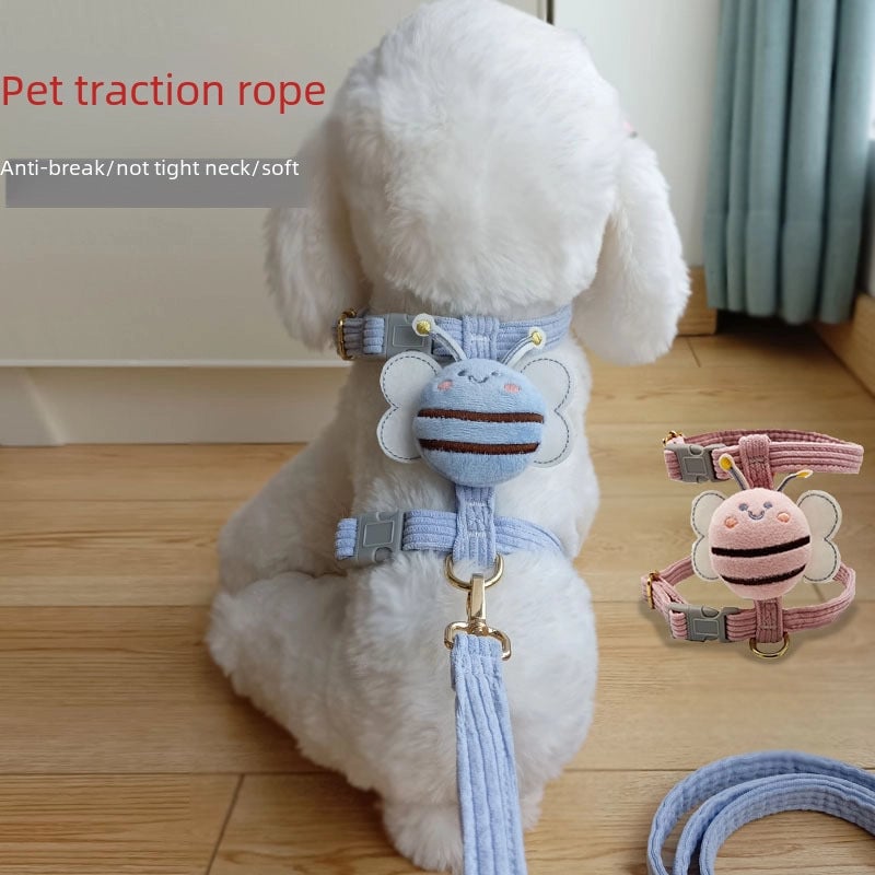 Dog Leash Cat Harness Vest Style Small Dog Chain Teddy Corgi Walking Collar Necklace Durable Nylon Material
