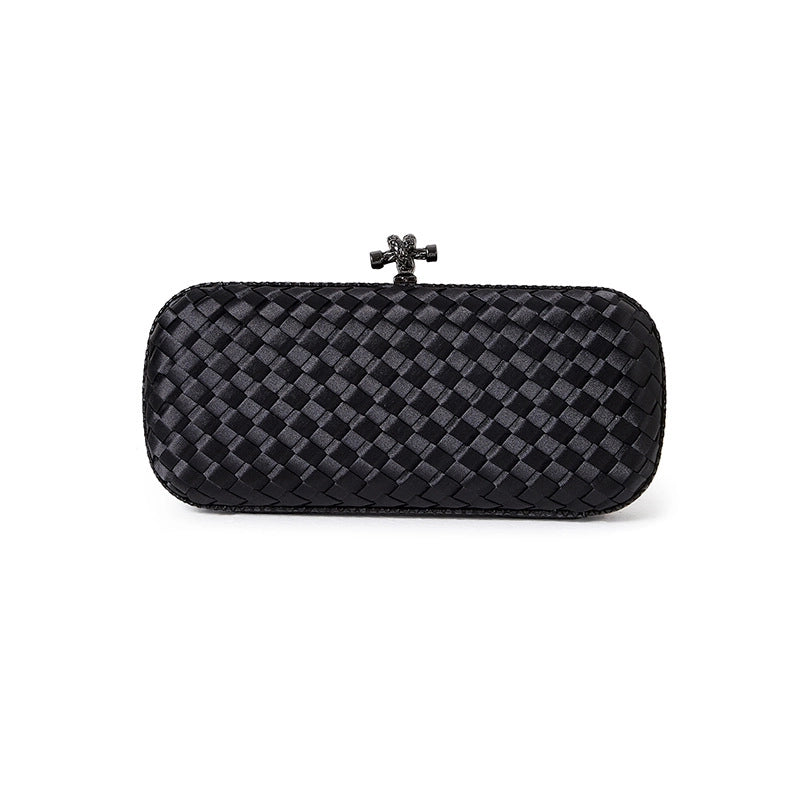 Factory Direct Sales Silk Hand-woven Women's Clutch Crossbody Simple Evening Bag Chain Pouch