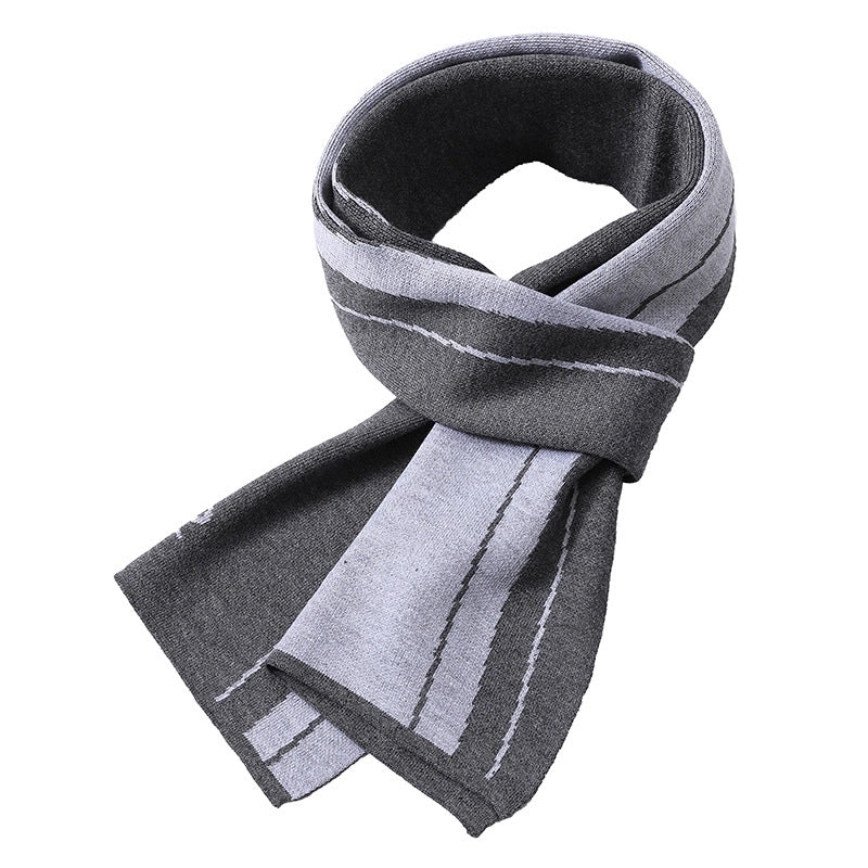 Men's Scarf Winter Warm Plaid Thickened Business Knitted Cashmere Thick Scarf Fashionable Scarf