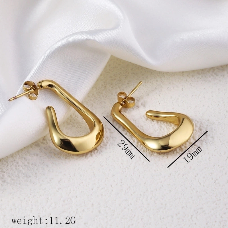 12 Pieces Minimalist Commute Geometric Heart Shape Plating Titanium Steel Drop Earrings Earrings Ear Studs