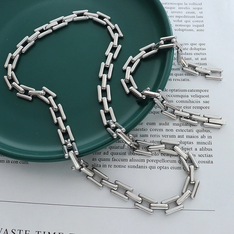 Fashion Geometric Titanium Steel Bracelets Necklace