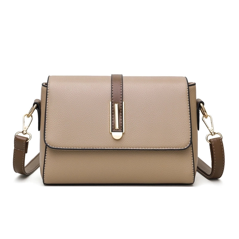 Small Square Bag Women's New Fashion Soft Leather Women's Shoulder Crossbody Bag Solid Color High-end Texture Middle-aged Mother Bag