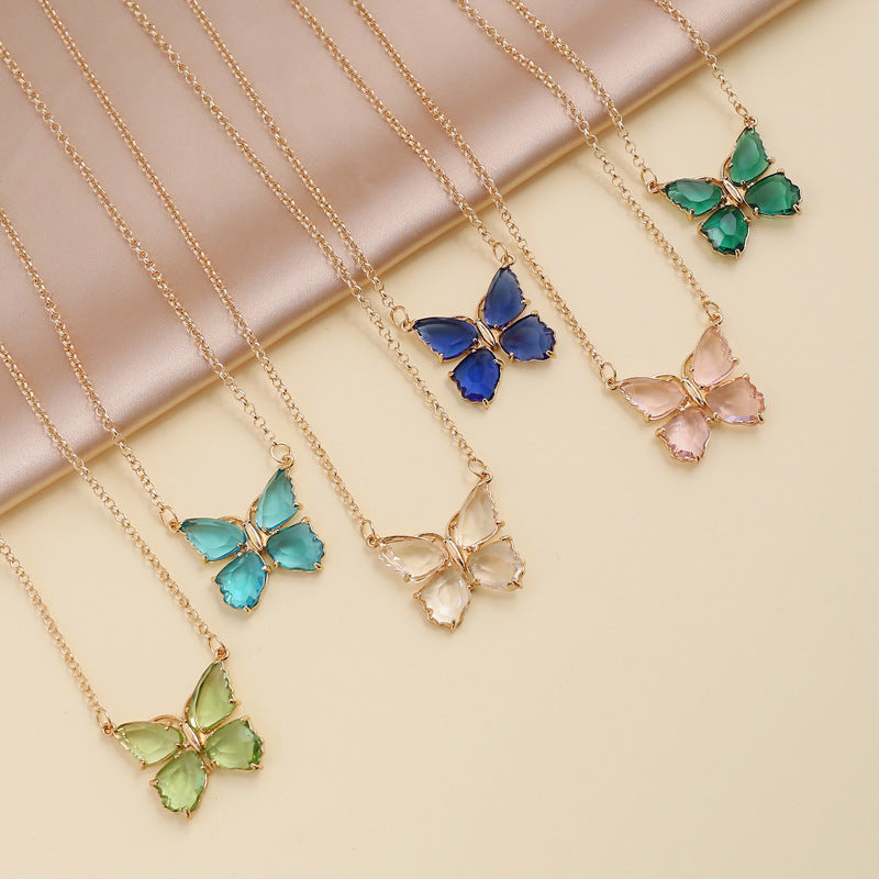 Women Butterfly Alloy Electroplating Necklaces