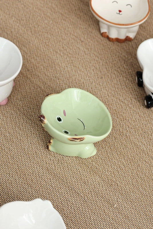 Cat Bowl Ceramic Protection Cervical Spine Drinking Bowl Pet Supplies Cute Slant Anti-overturning Dog Rice Bowl Cat Food Basin