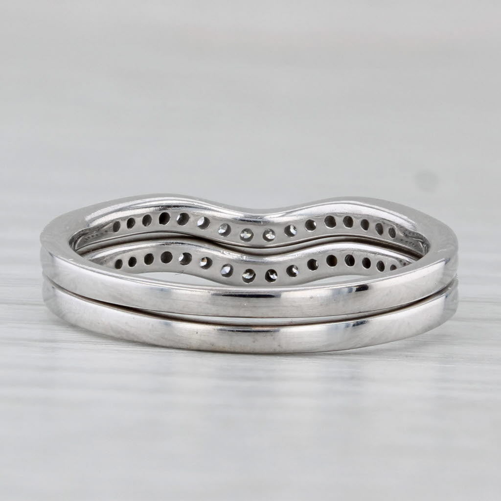 0.20ctw Diamond Wedding Bands Set of 2 Rings 10k White Gold Size 7