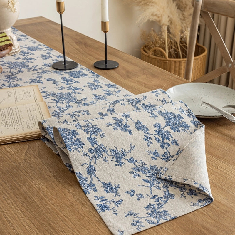 Retro Stripe Plaid Flower Cotton And Linen Tablecloths