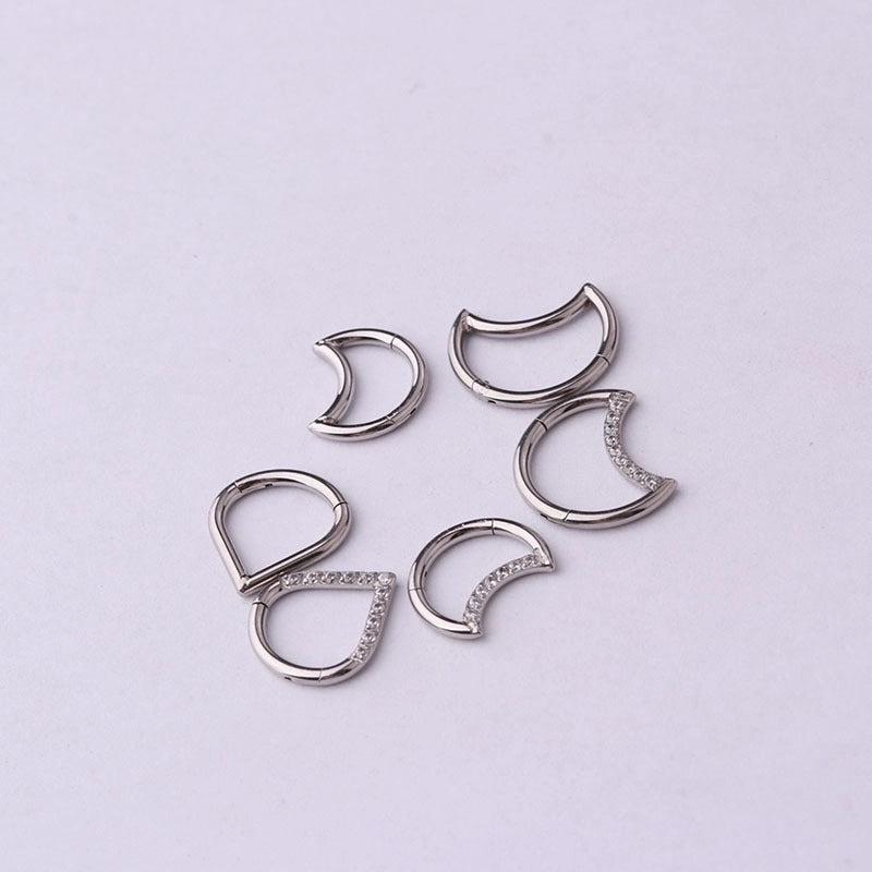 Nose Rings & Studs Fashion Water Droplets 316L Stainless Steel  Plating