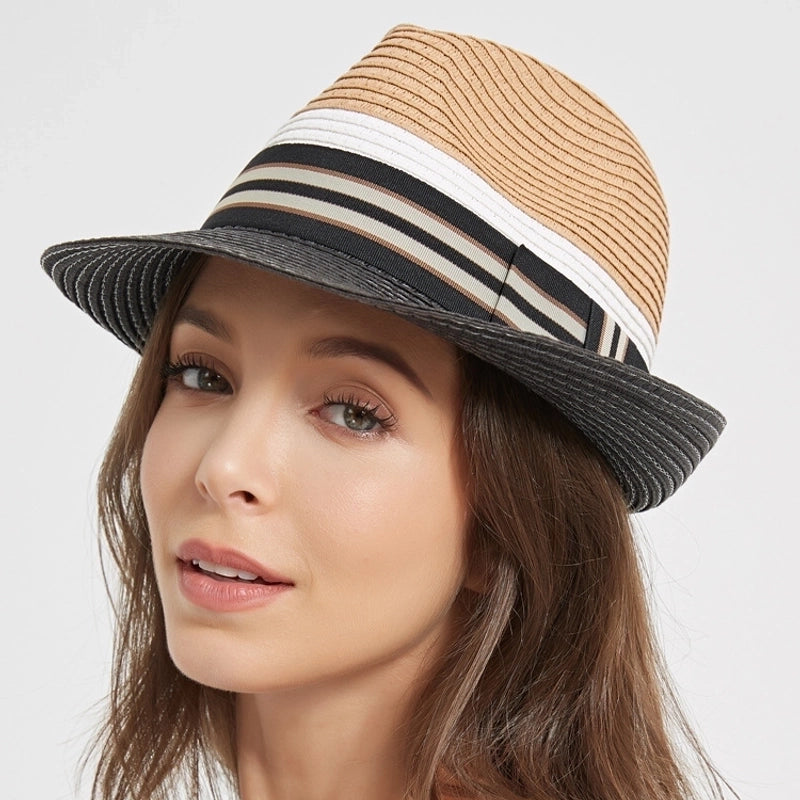 Women's Vacation Solid Color Big Eaves Fedora Hat