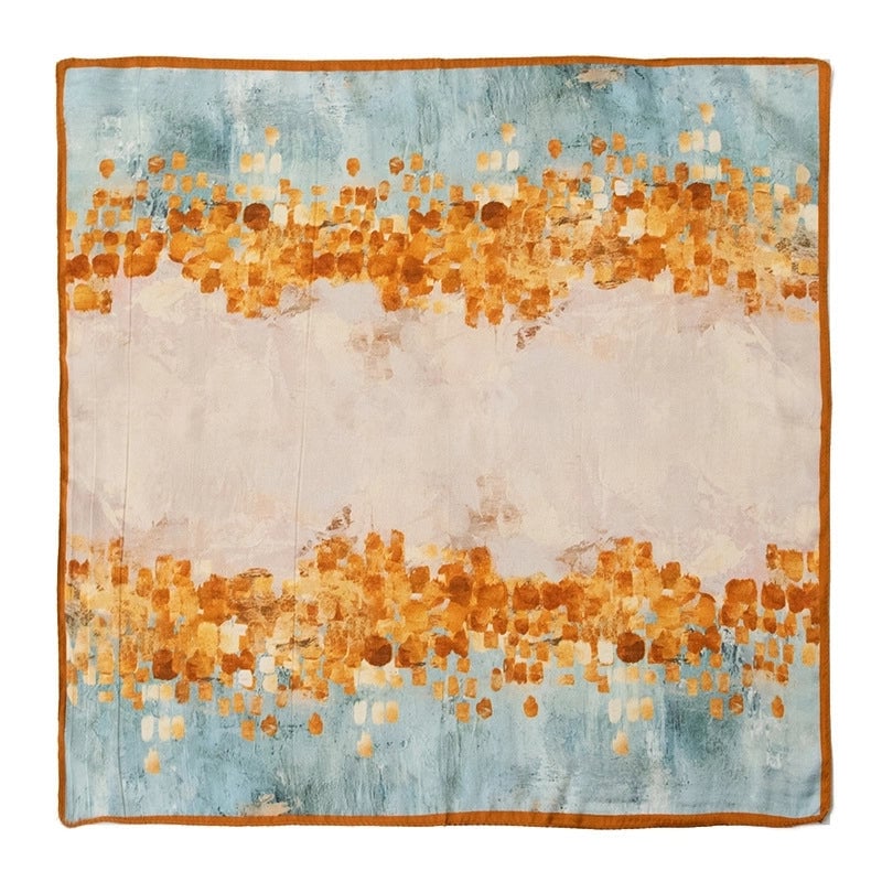 Women's Elegant Four Leaf Clover Polka Dots Flower Silk Silk Scarf