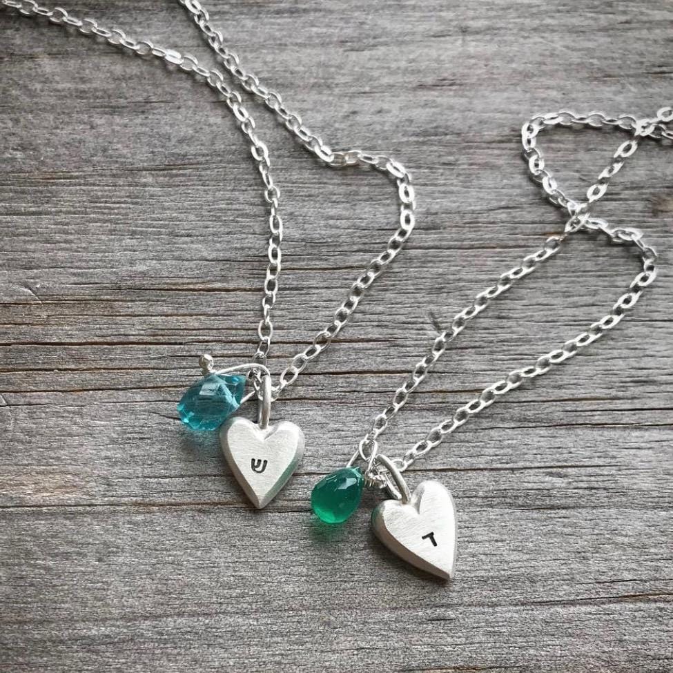 Personalized Tiny Heart Necklaces