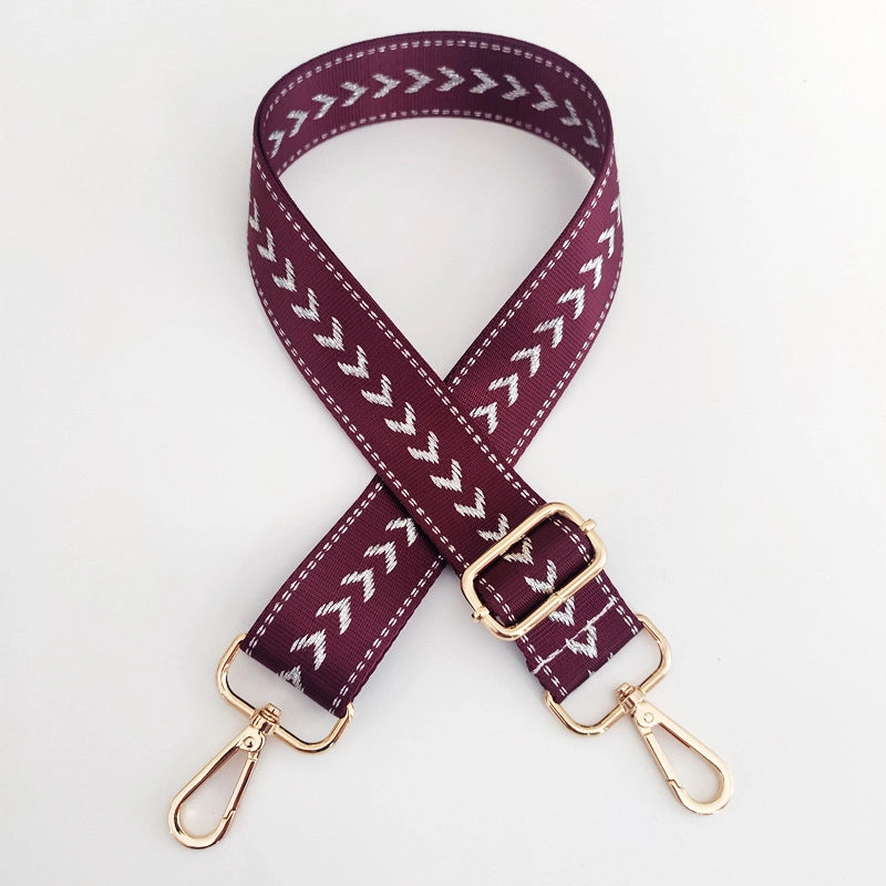 New Nylon Silver String Arrow Wide Shoulder Strap Adjustable Shoulder Crossbody Women Bag Accessories Bag Strap Replacement Long Strap