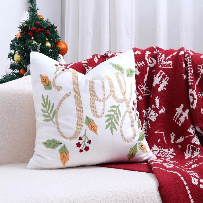 Fashion Christmas Tree Elk Short Plush Pillow Cases
