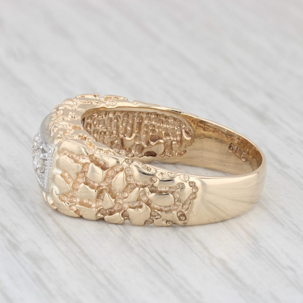 0.25ctw Diamond Men's Ring 10k Yellow Gold Size 10.25 Wedding Band