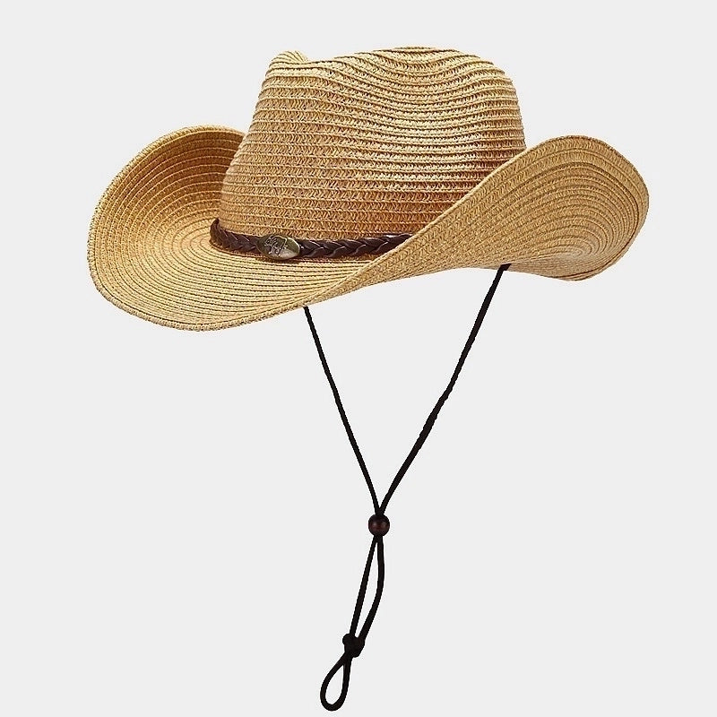 Unisex Vacation Stripe Solid Color Straw Hat
