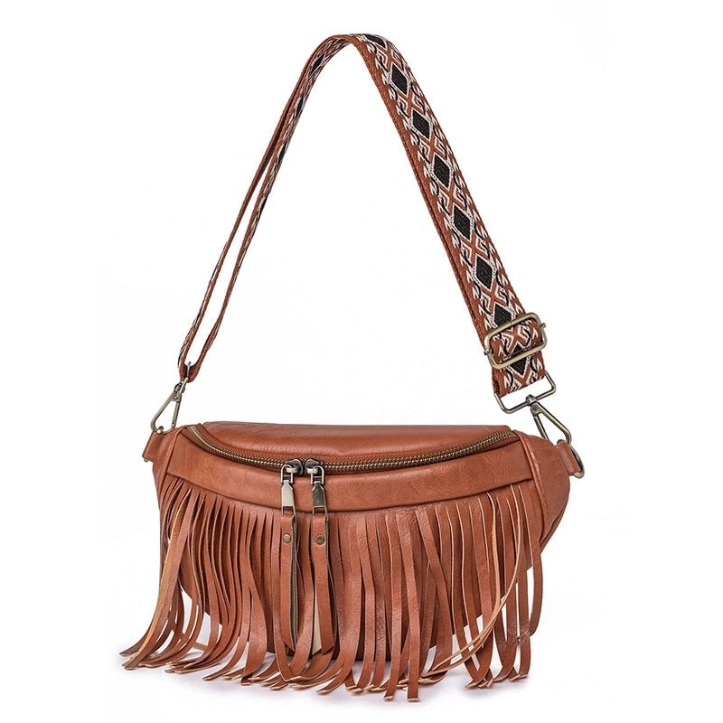 Women's Small Pu Leather Solid Color Vintage Style Shell Zipper Shoulder Bag Crossbody Bag Fanny Pack