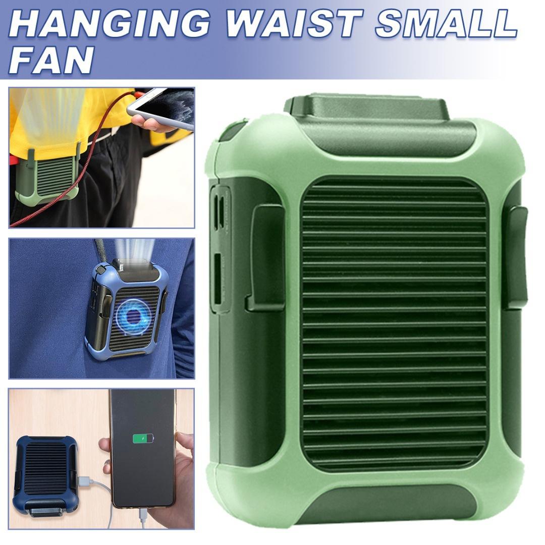 Portable Waist Clip Fan Hanging Cooling Fan USB Charging Power Fan