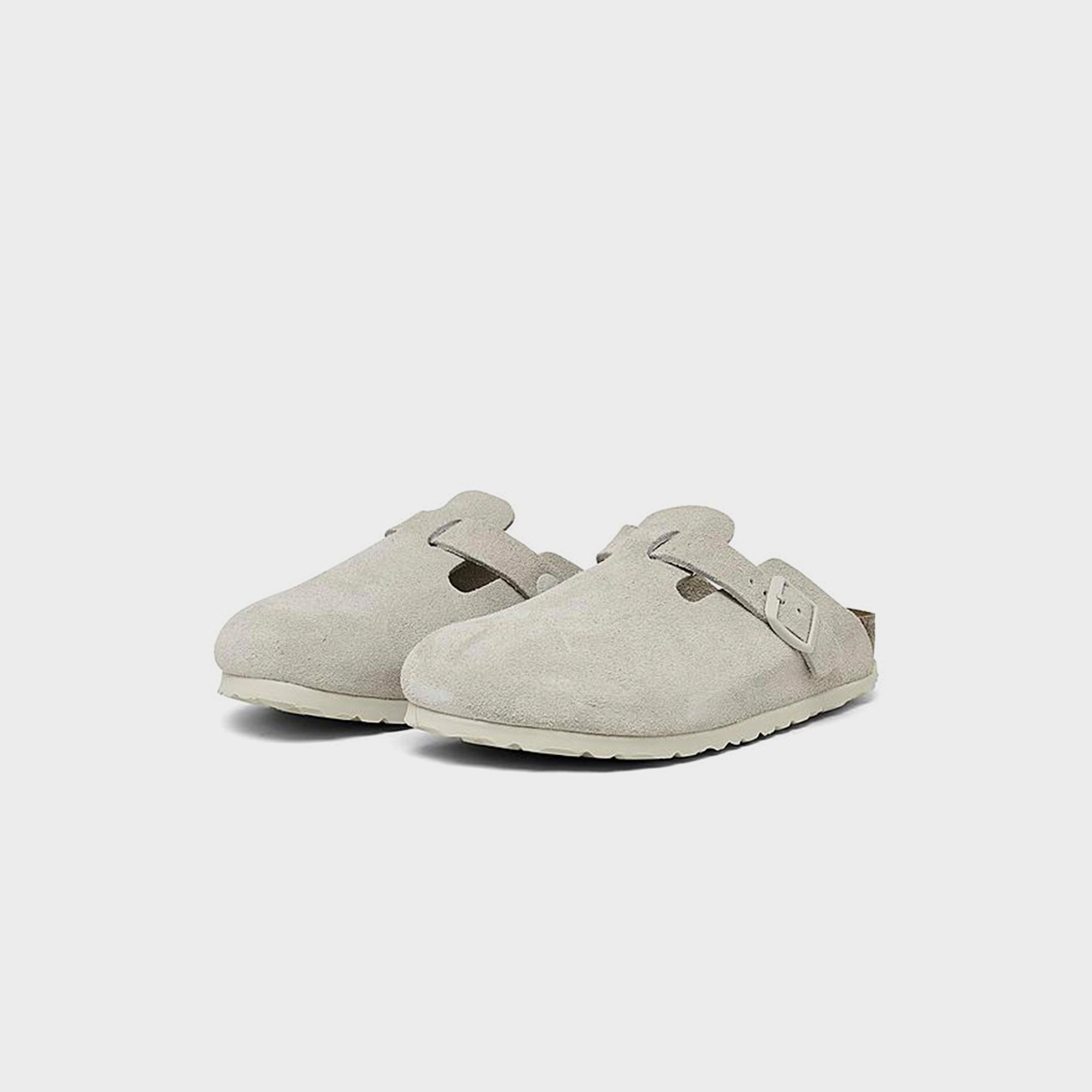 Birkenstock Boston SFB Antique - White Suede
