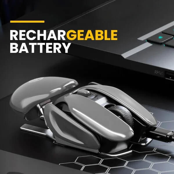 ⚡Hot Sale⚡Wireless Ergonomics Metal Mouse