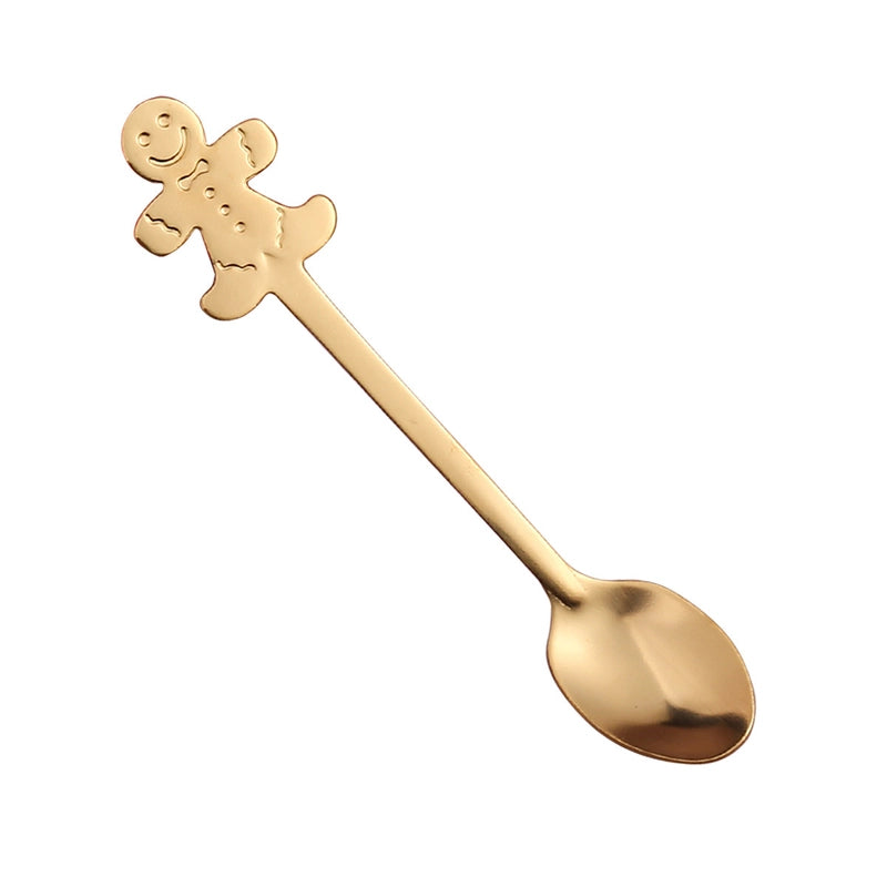 Christmas Cute Christmas Socks Gingerbread Snowman 410 Stainless Steel Spoon 1 Piece 1 Set