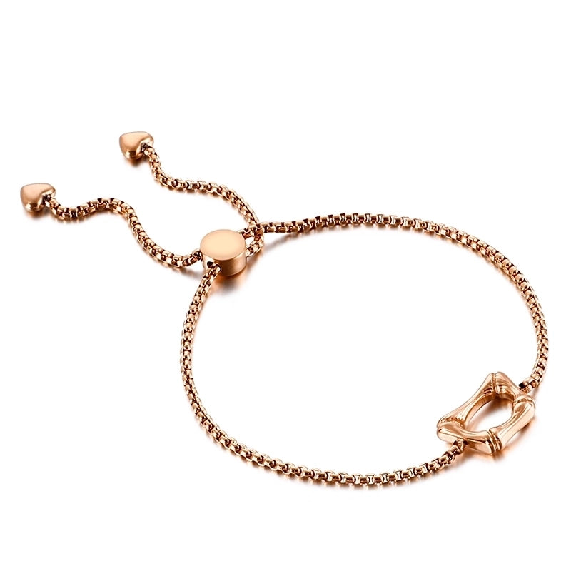 Casual Minimalist Letter Heart Shape Stainless Steel 18K Gold Plated Bracelets In Bulk