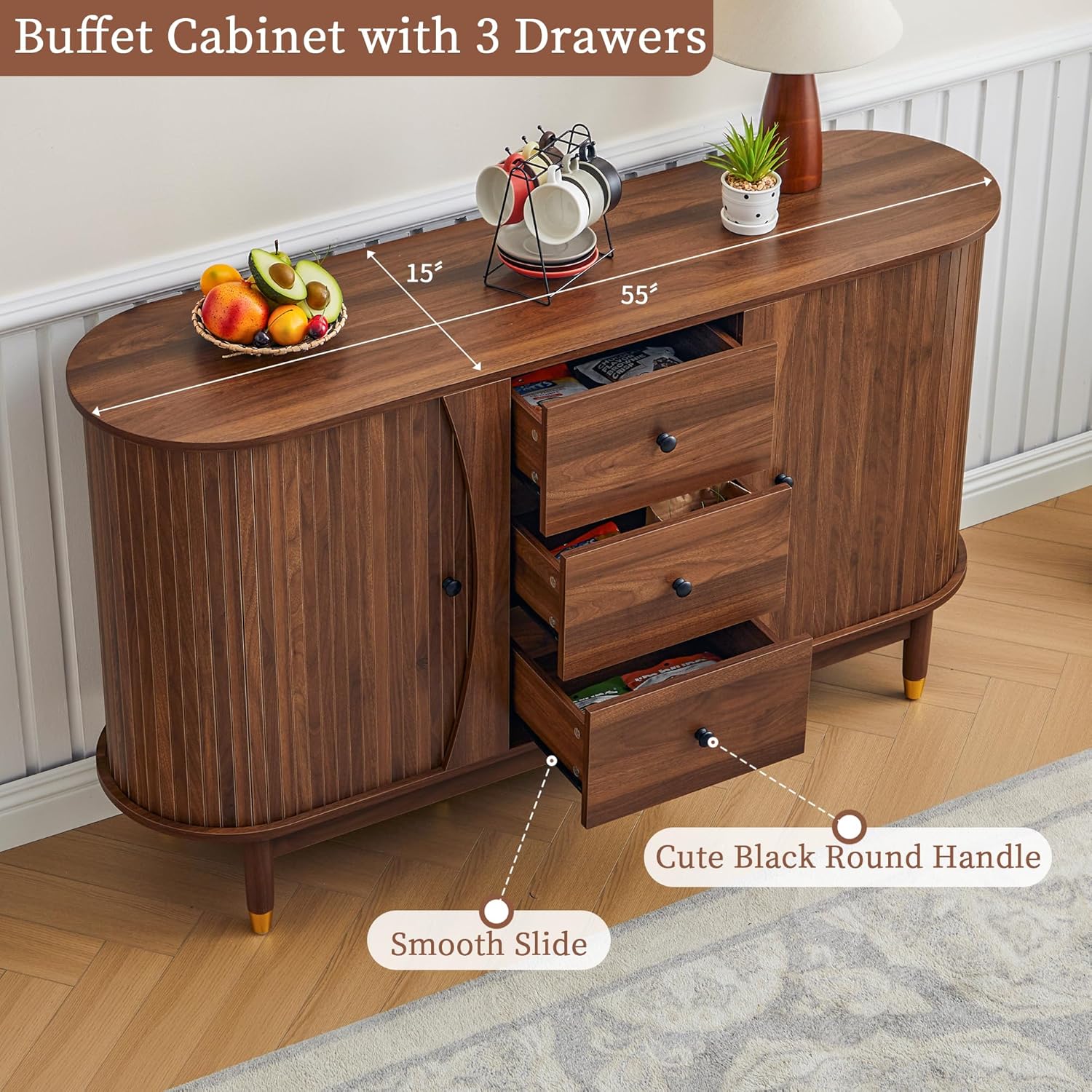 55inch Sideboard Buffet Cabinet with Drawer