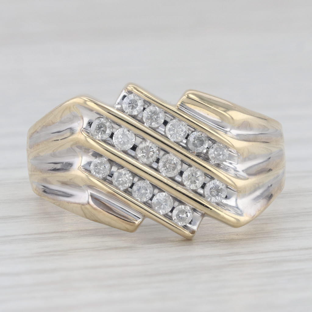 0.45ctw Diamond Men's Ring 10k Yellow Gold Size 10.75