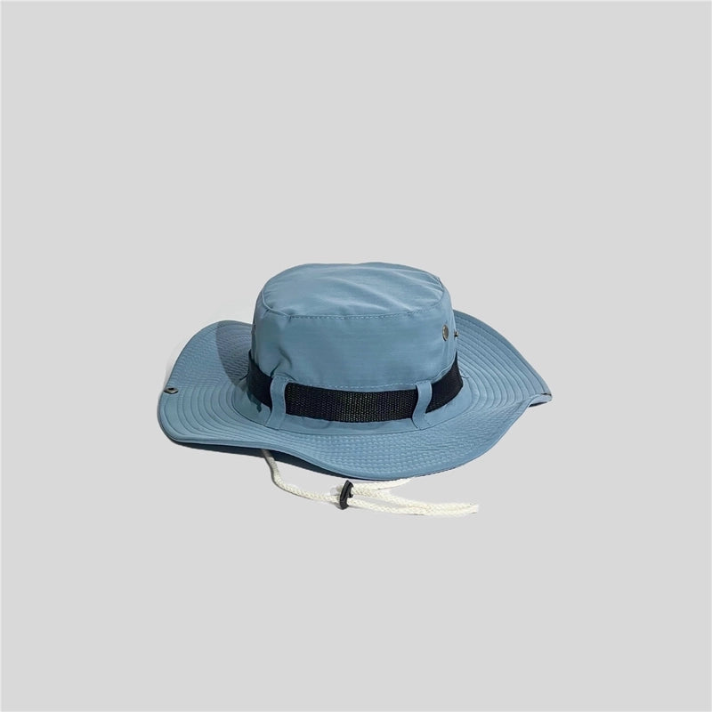 Unisex Tropical Solid Color Wide Eaves Bucket Hat