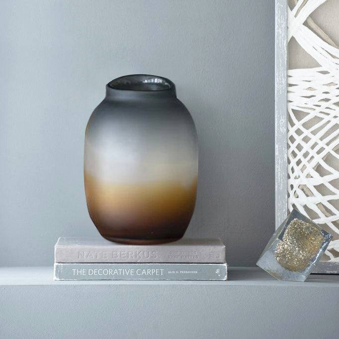 Celestial Glass Vase Medium - Amber Grey